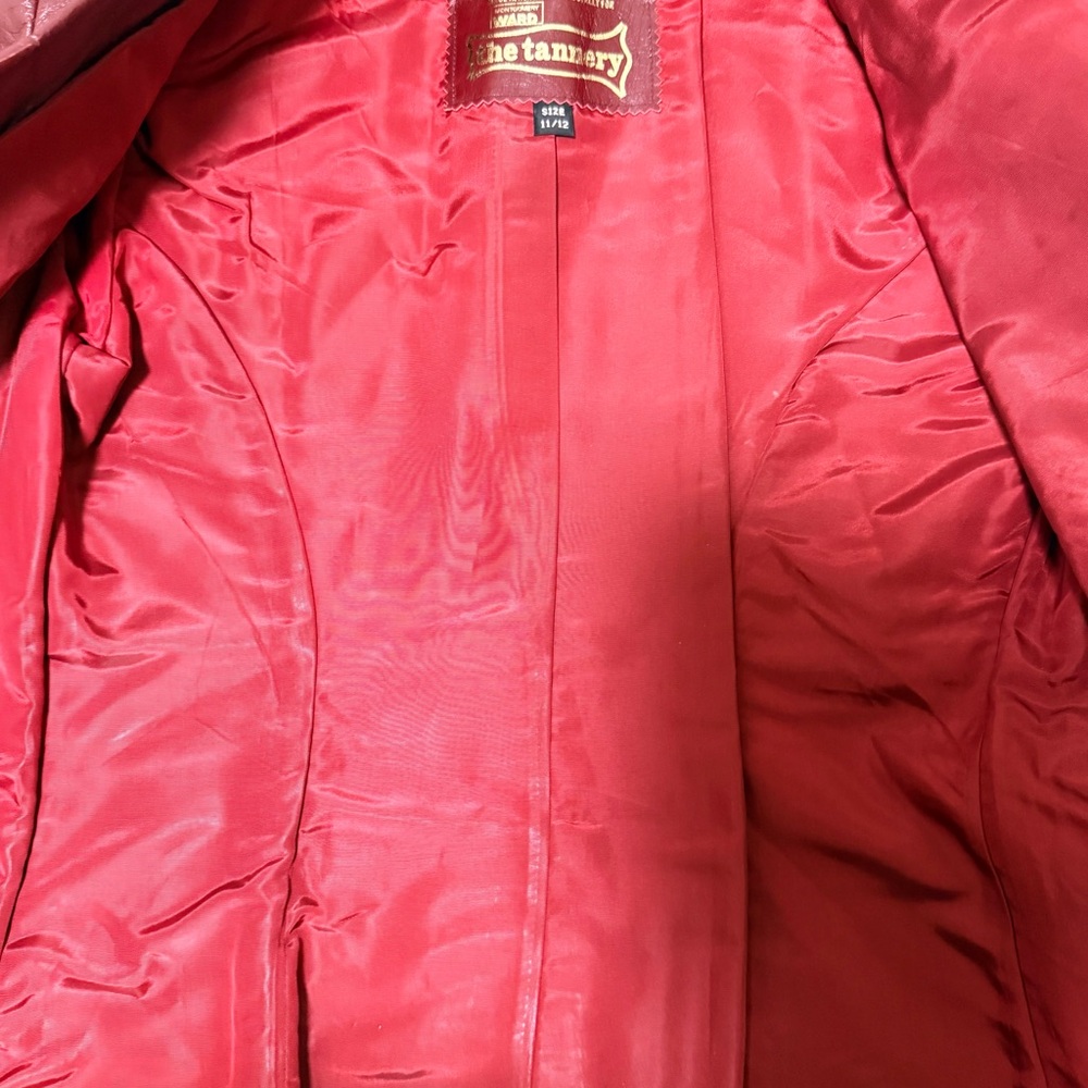 Burgundy Leather Jacket and Vest Set - Picture 5 of 10